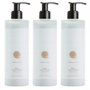 Geneva Guild Body Moisturiser / Feuchtigkeitslotion mit Vitamin E & Sheabutter 3x 380ml