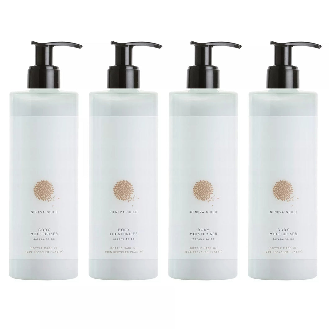 Geneva Guild Body Moisturiser / Feuchtigkeitslotion mit Vitamin E & Sheabutter 4x 380ml