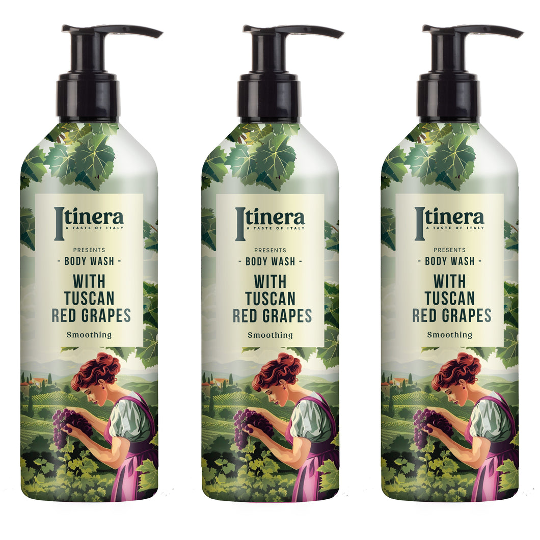 Itinera Duschgel / Bodywash mit roten Trauben aus der Toskana  3x370ml