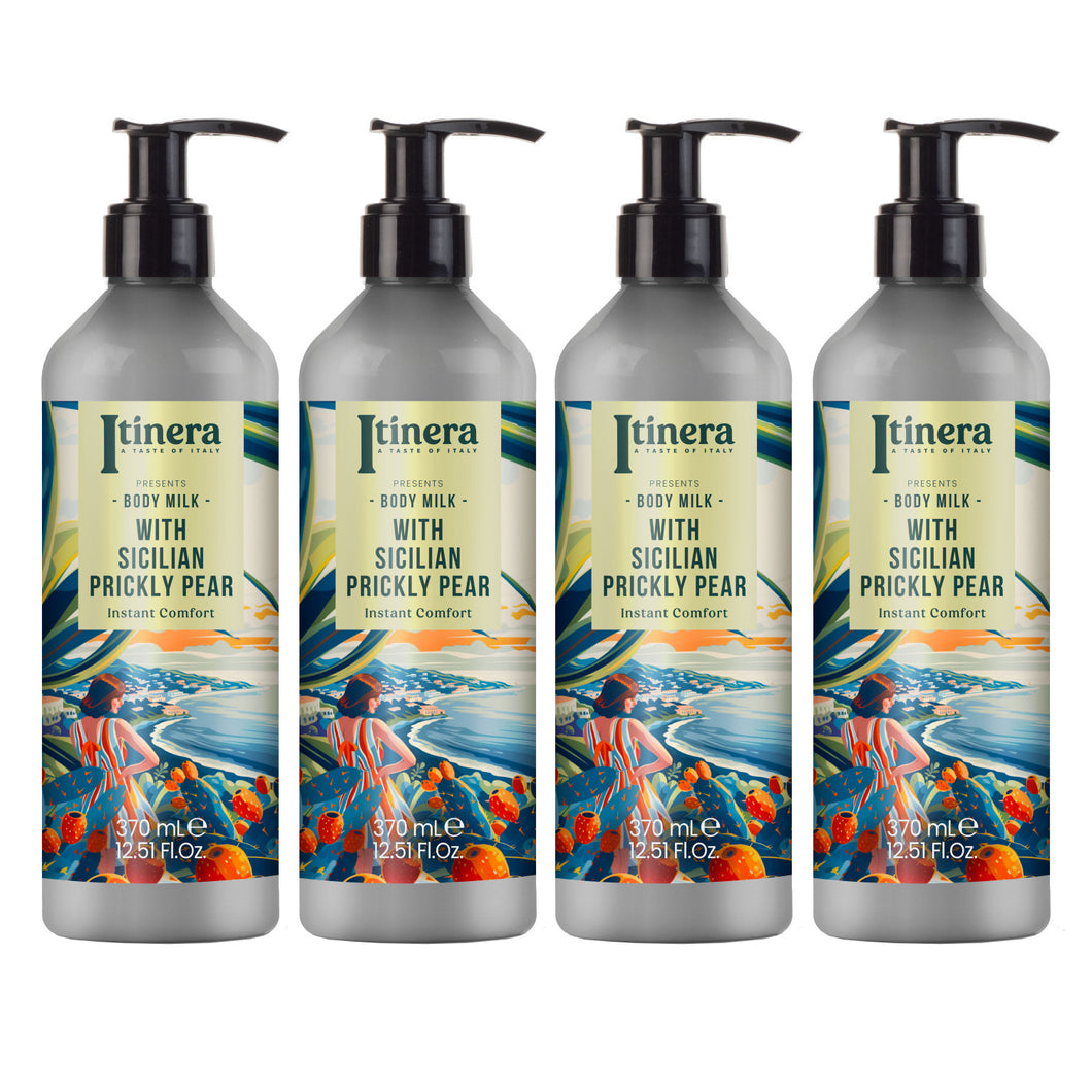 Itinera Bodymilk / Körperlotion mit sizilianischer Kaktusfeige  4x370ml