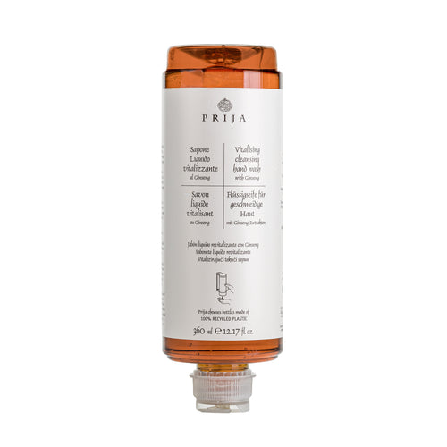 PRIJA Flüssigseife mit Ginseng, 10x 360ml Cysoap Drückspender Kartusche / Flakon für Spender