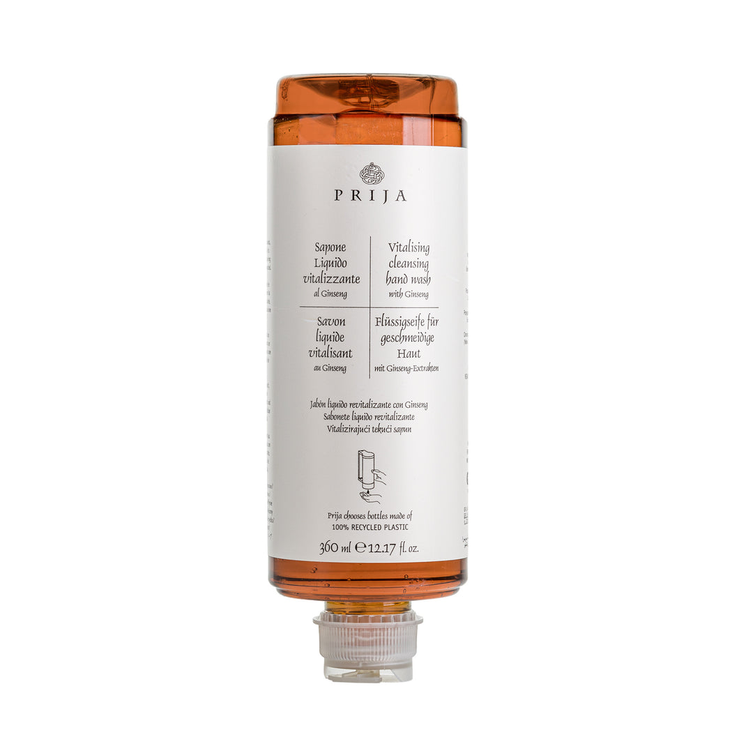 PRIJA Flüssigseife mit Ginseng, 18x 360ml Cysoap Drückspender Kartusche / Flakon für Spender