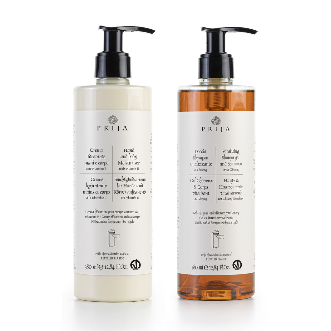 Prija Haut & Haarshampoo + Bodylotion mit Vitamin E & Sheabutter 2x 380ml