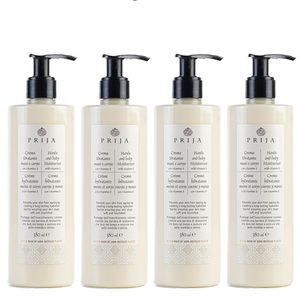 Prija Bodylotion mit Vitamin E  & Sheabutter 4x 380ml Körpercreme für Hände und Körper