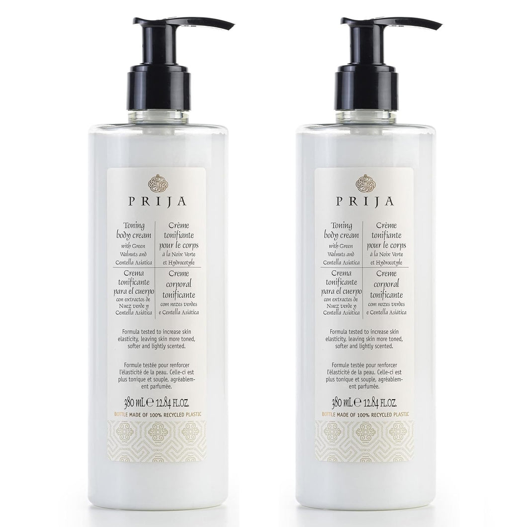 PRIJA Körpercreme belebend mit grüner Walnuss & Centella Asiatica 2x 380ml